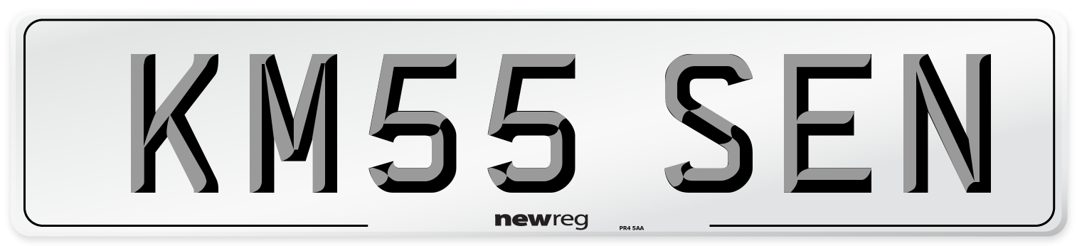 KM55 SEN Number Plate from New Reg